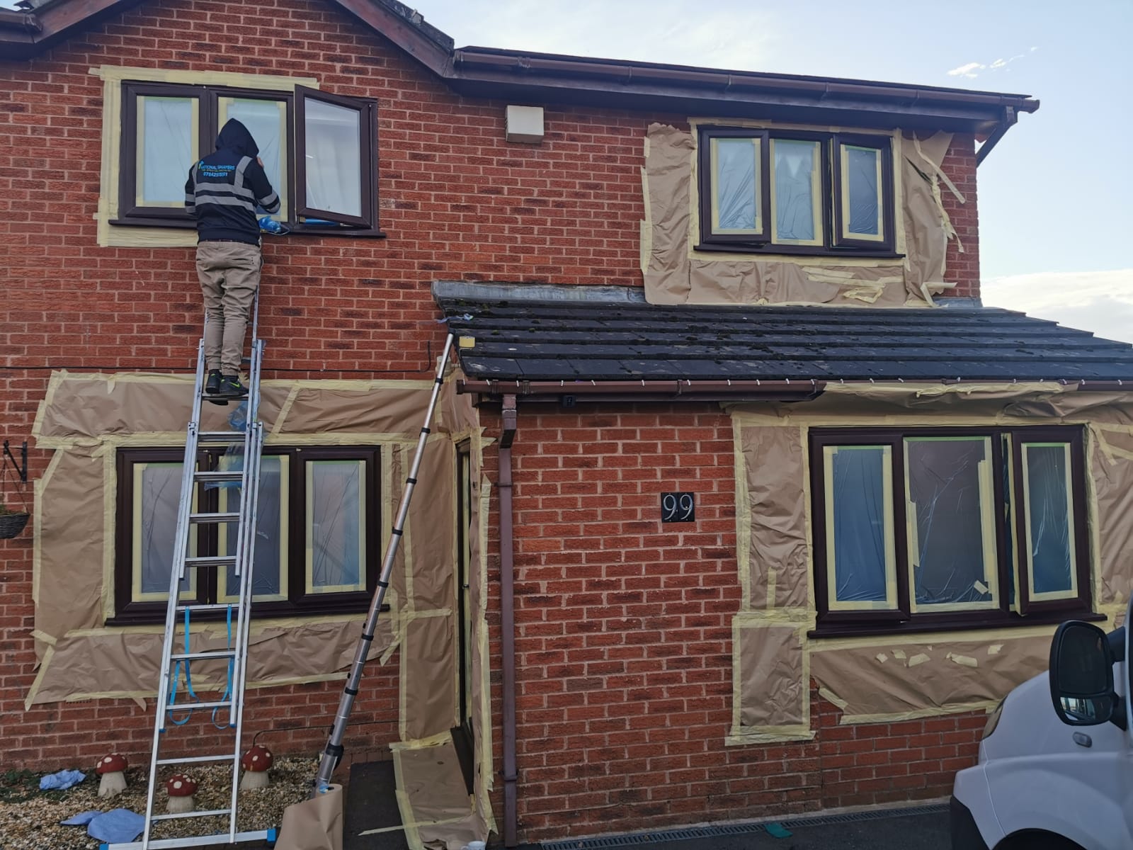 Professional UPVC window spraying result